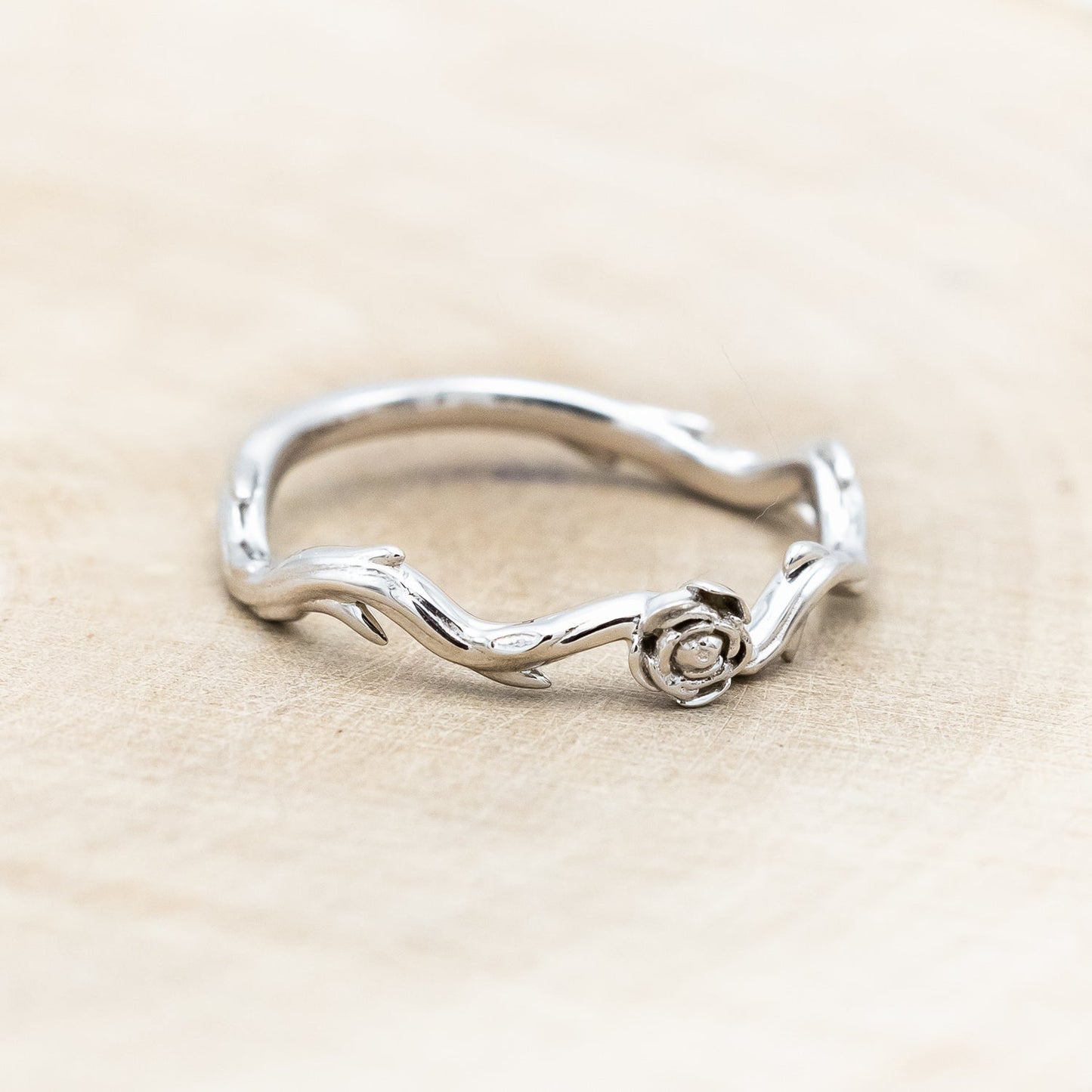 "Artemis On The Vine Divine" - Moss Agate Engagement Ring With Diamond Accents & A Branch-Style Band