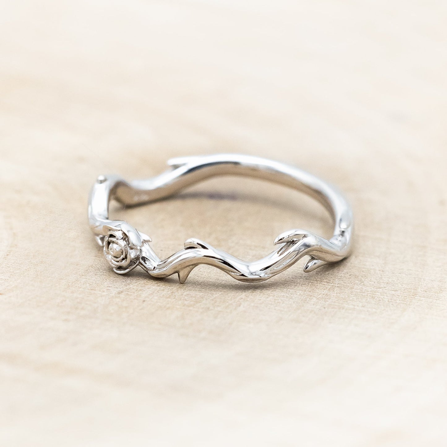 "Artemis On The Vine Divine" - Moss Agate Engagement Ring With Diamond Accents & A Branch-Style Band