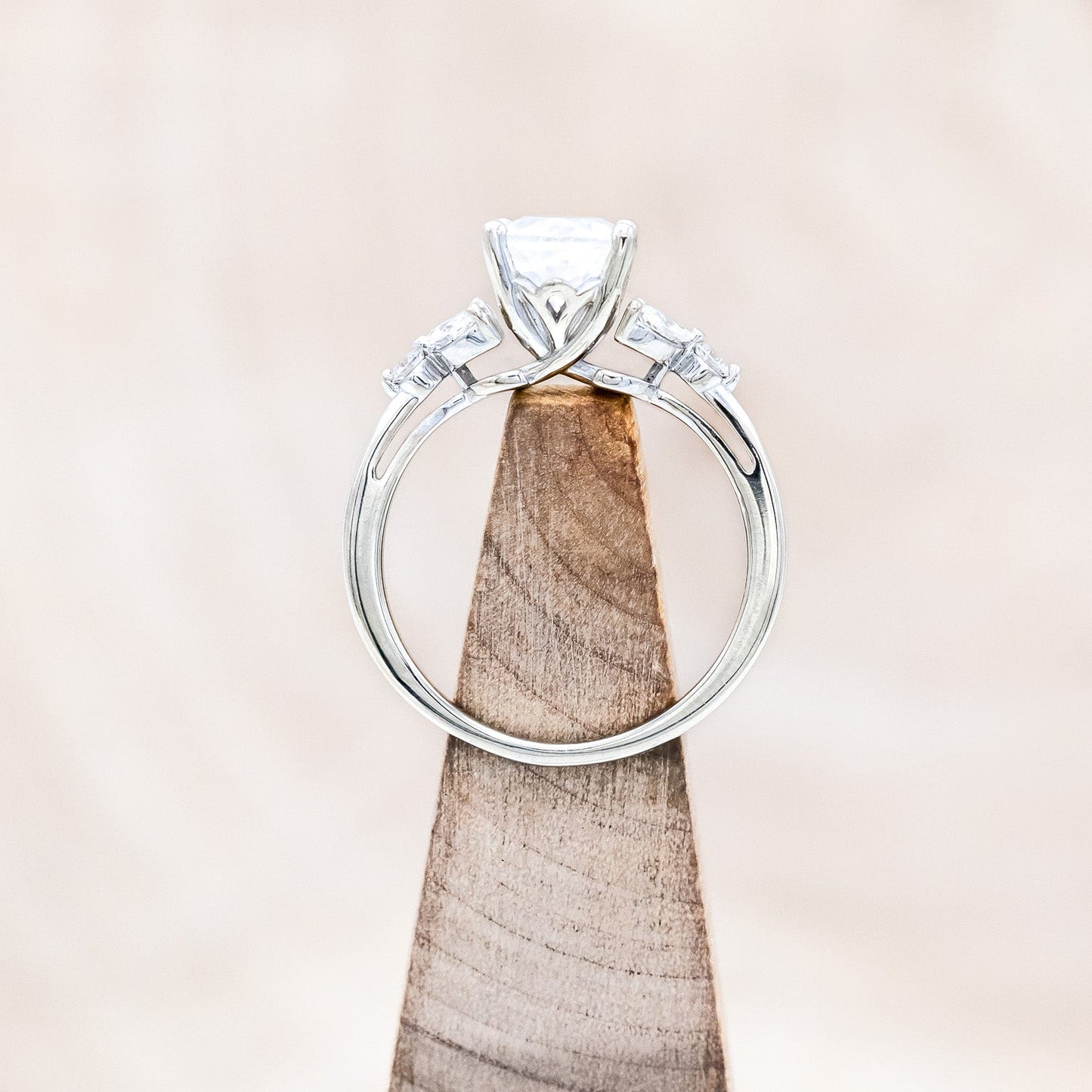 "Blossom" - Oval Cut Moonstone Engagement Ring With Diamond Accents