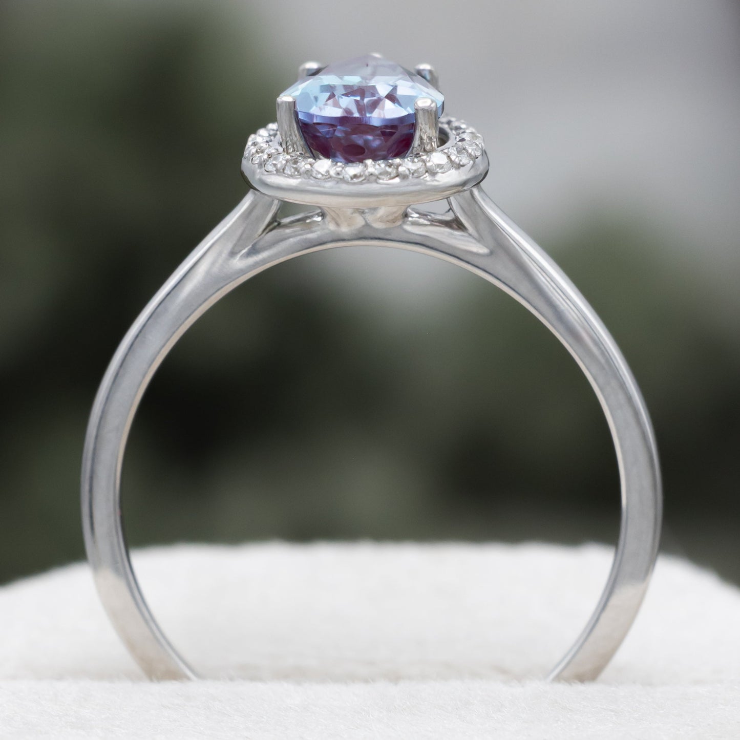 "Clariss" - Pear Cut Engagement Ring With Diamond Accents & A Contoured Stacker