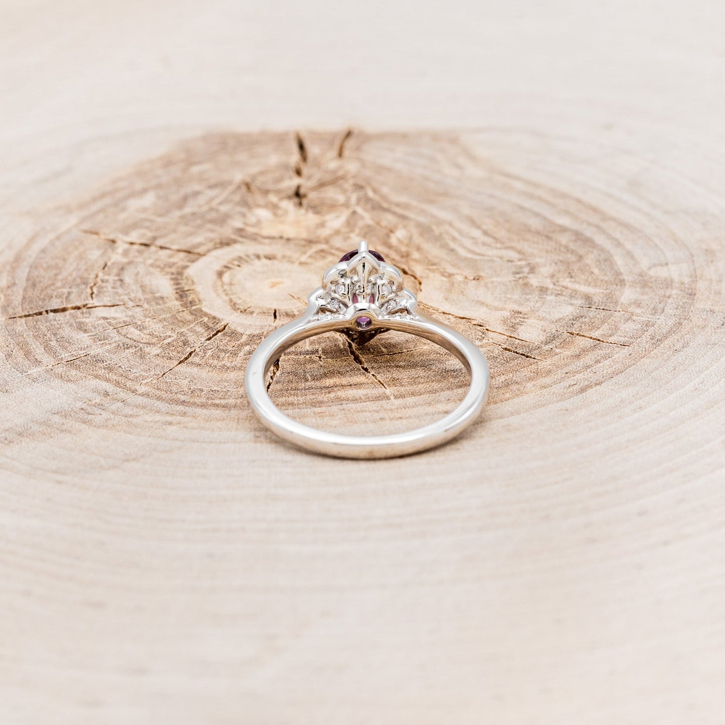 "Jane" - Rhodolite Garnet Engagement Ring With Diamond Accents