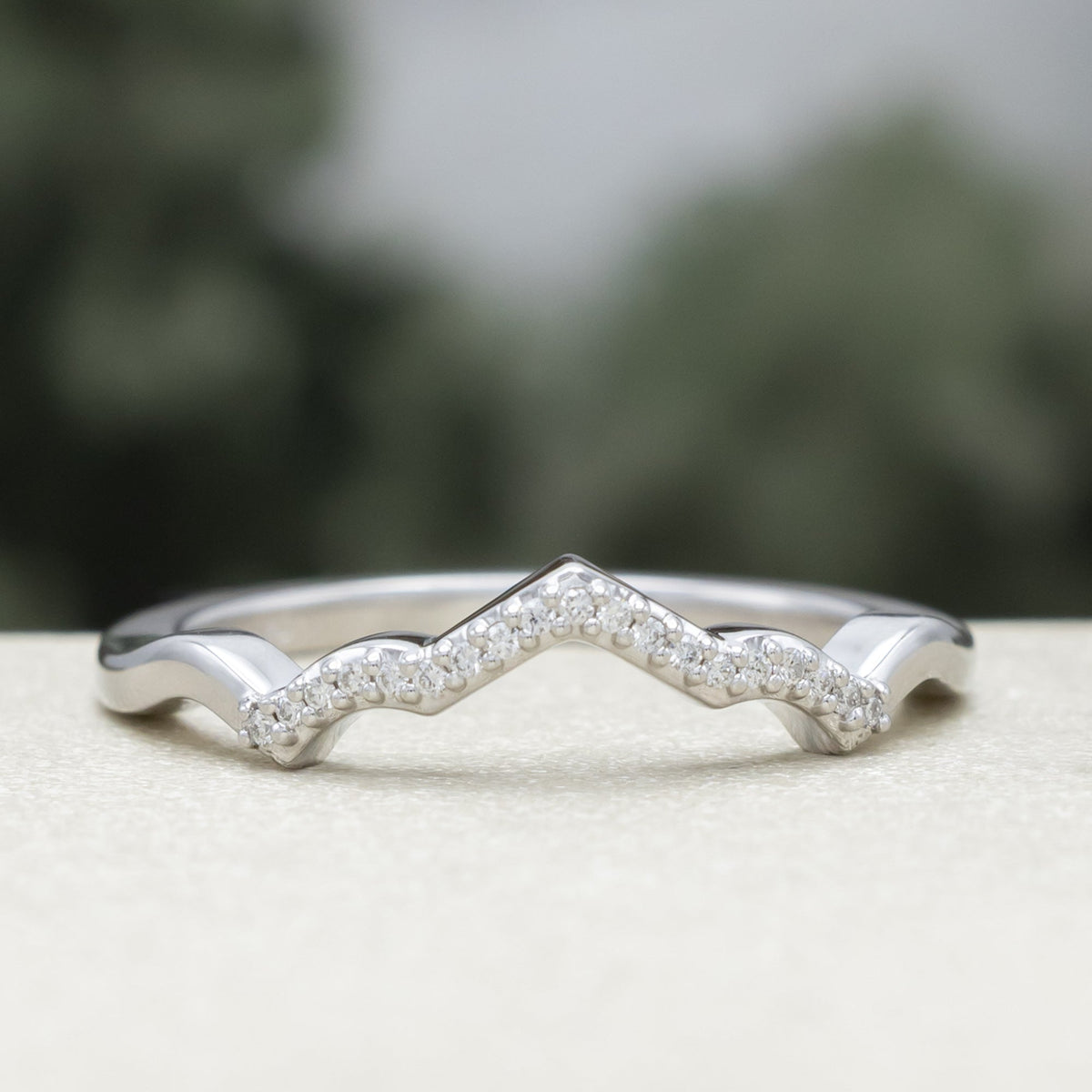 "Lucy In The Sky" Petite - Round Cut Moissanite Engagement Ring With Diamond Accents & Turquoise Inlays