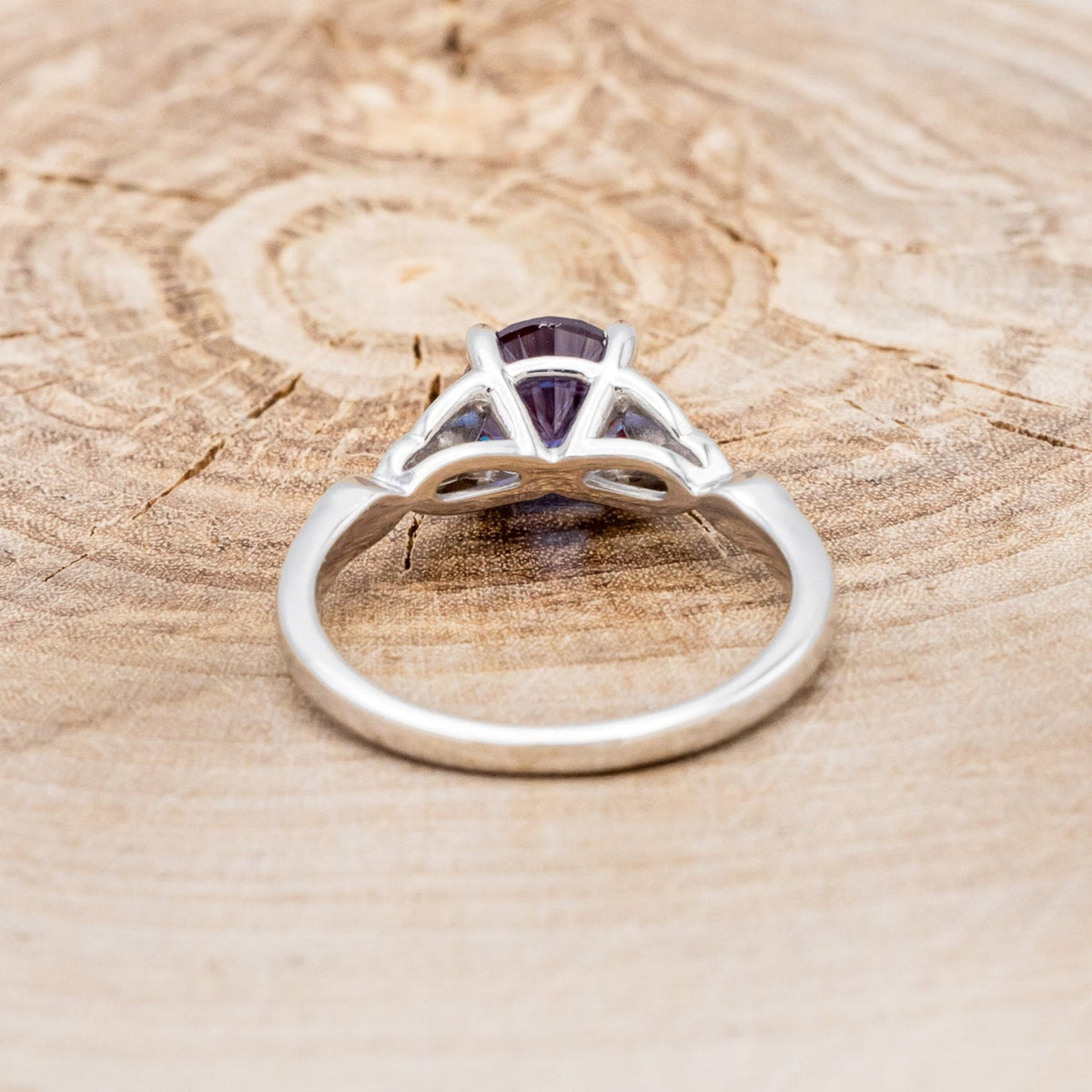"Aife" - Celtic Knot Lab-Grown Alexandrite Engagement Ring With Diamond Accents & Tracer