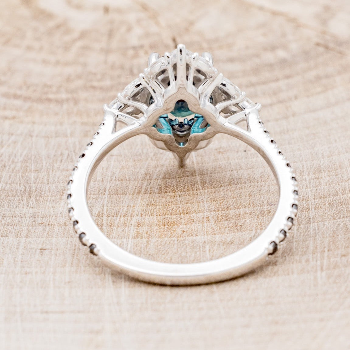 "North Star" - Lab-Grown Alexandrite Engagement Ring With Diamond Halo & Tracer
