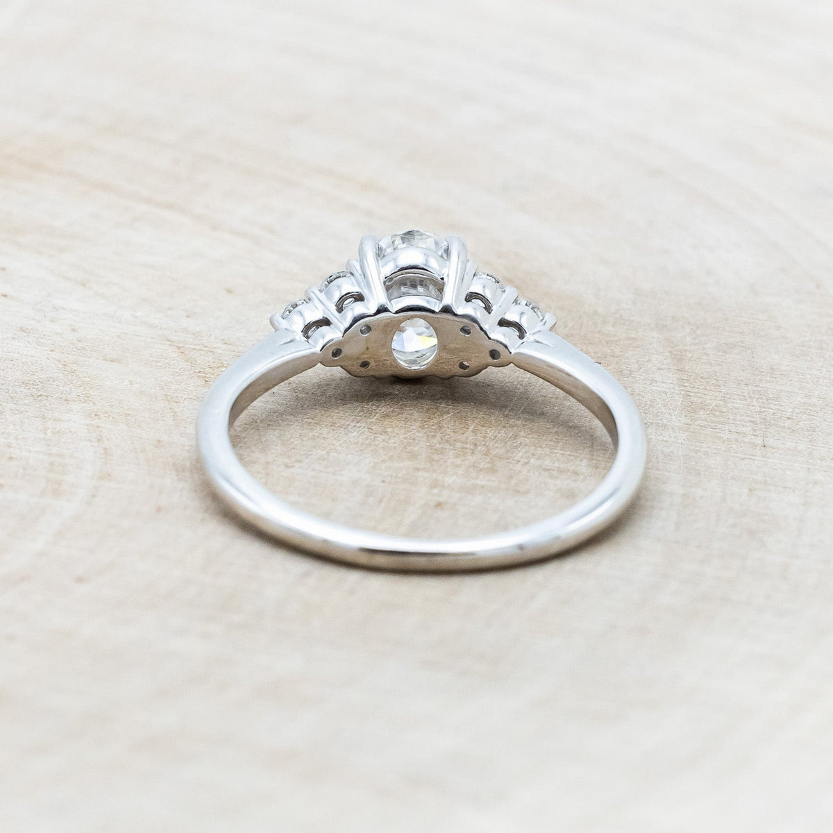 "Rhea" - Oval Cut Moissanite Engagement Ring With Diamond Accents