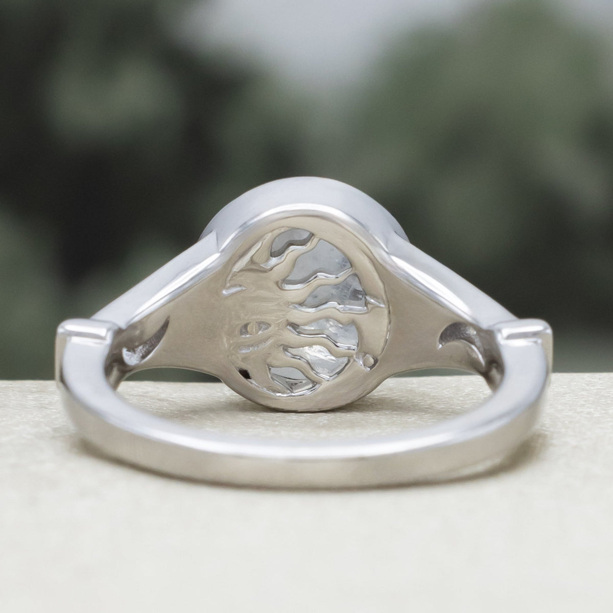 "Selene" - Bezel-Set Moonstone Engagement Ring