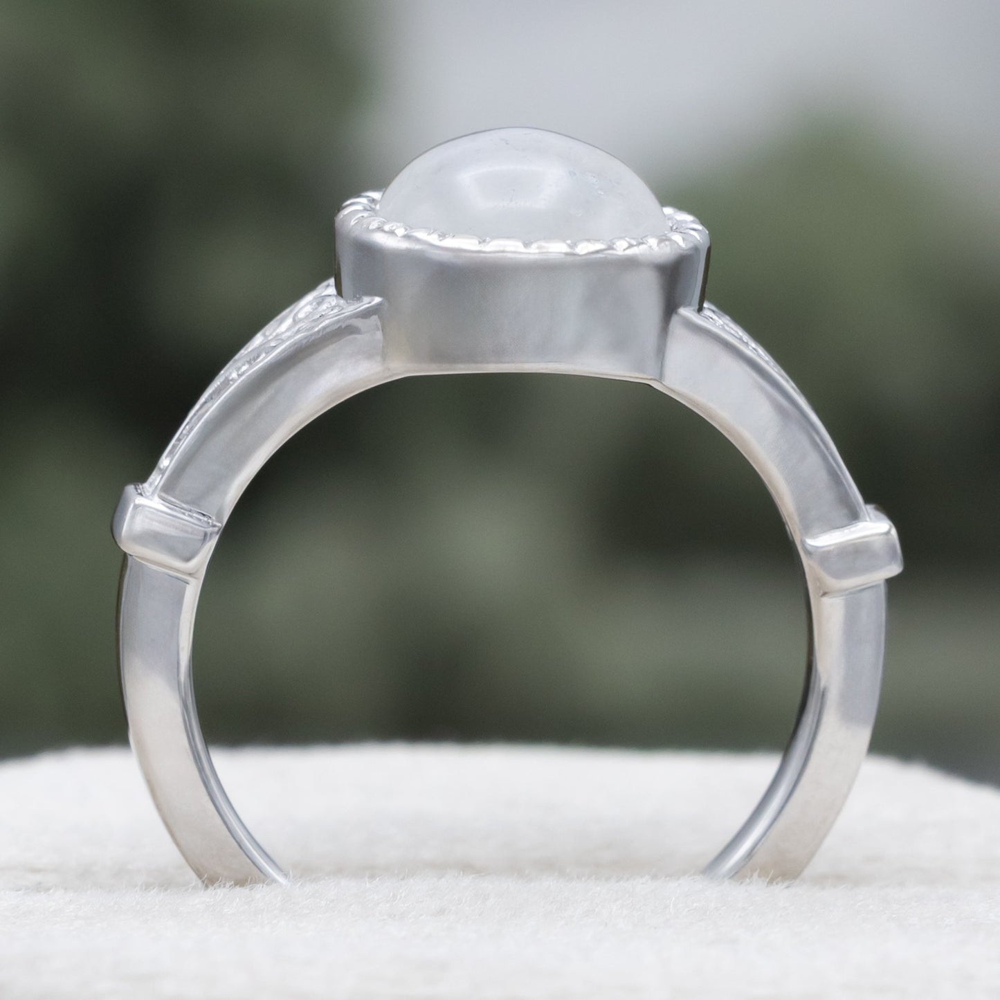 "Selene" - Bezel-Set Moonstone Engagement Ring