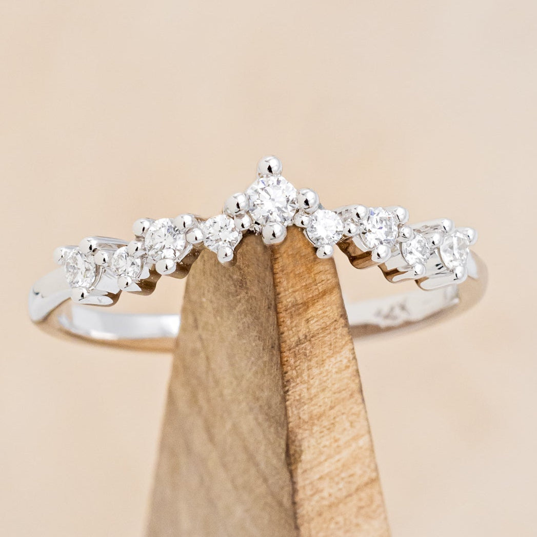 "Starla" - Round Cut Moissanite Engagement Ring With Starburst Diamond Halo