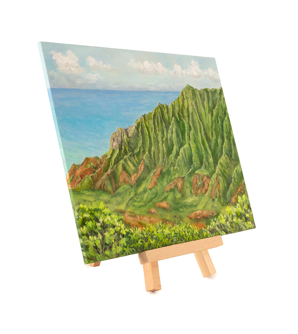 Original Oil Painting "Kuala Valley 1033" with Table-top Easel by Laura Wiens