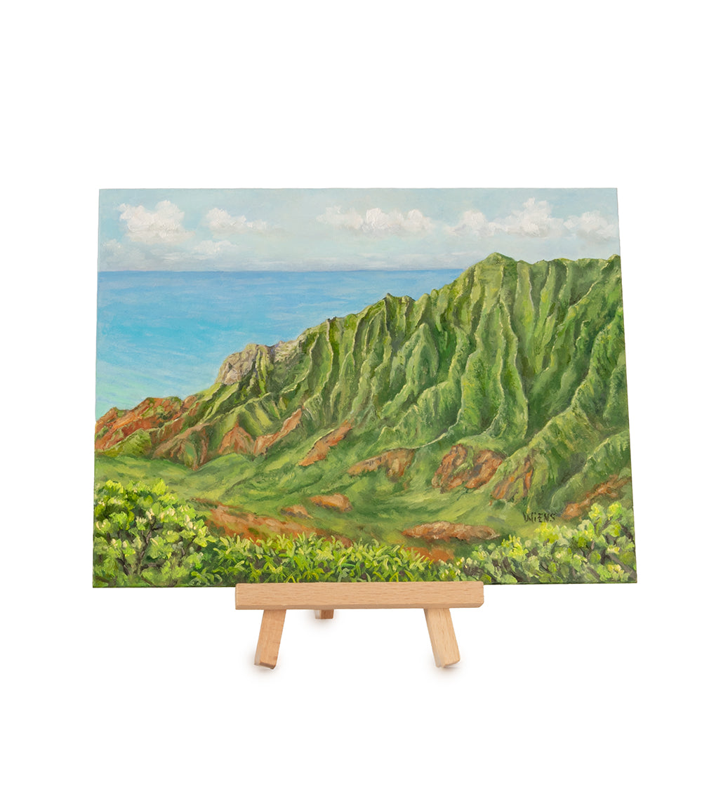 Original Oil Painting "Kuala Valley 1033" with Table-top Easel by Laura Wiens