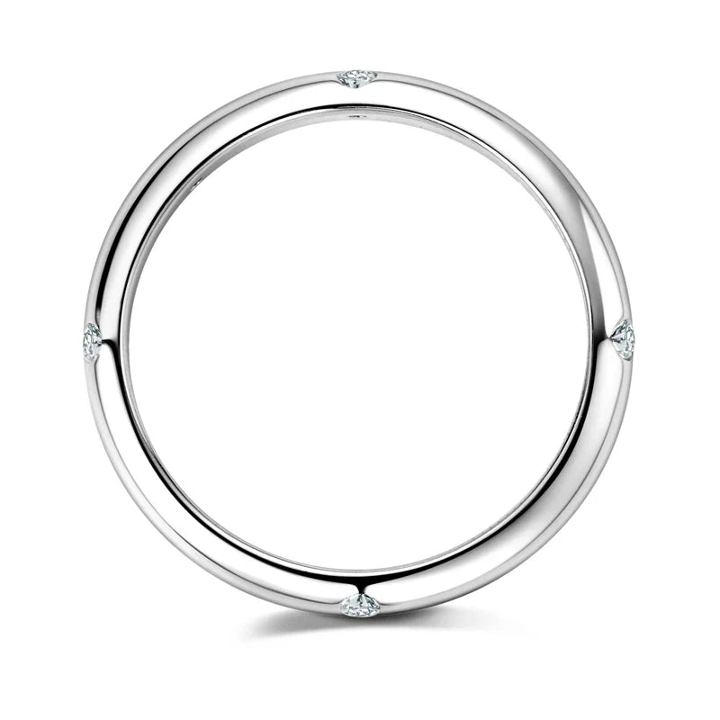 Wavy Flush Set Moissanite  Eternity Wedding Band Ring