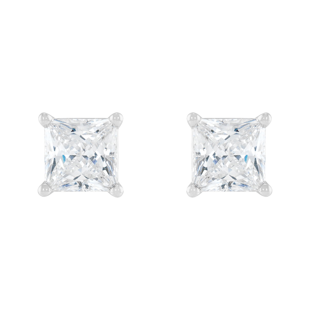 Princess-Cut Diamond Stud Earrings