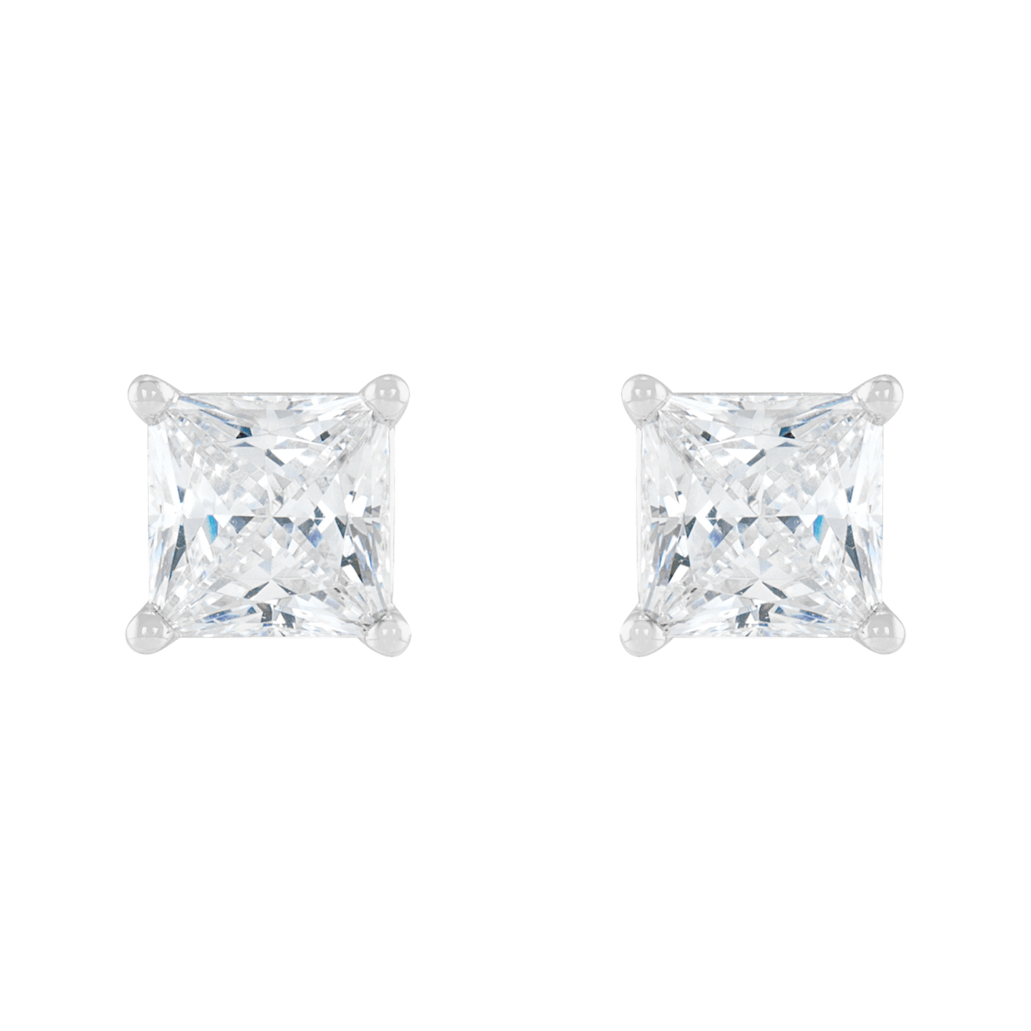 Princess-Cut Diamond Stud Earrings