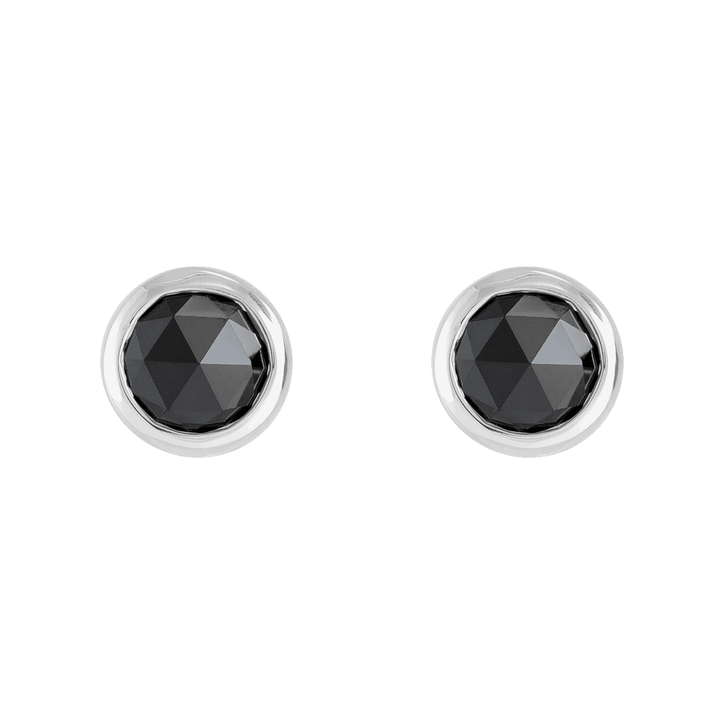 Rose-Cut Black Diamond Stud Earrings