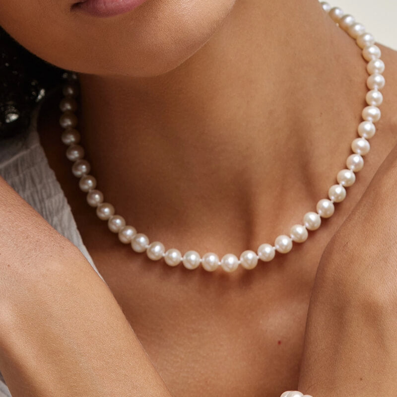 White Cultured Freshwater Pearl Necklace