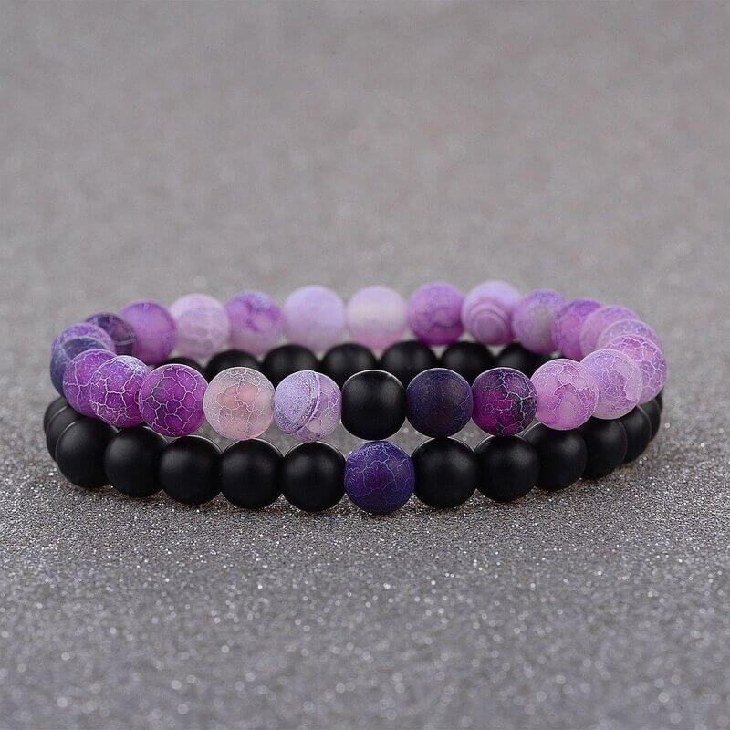 Wind Fossil Agate Beads Bracelet