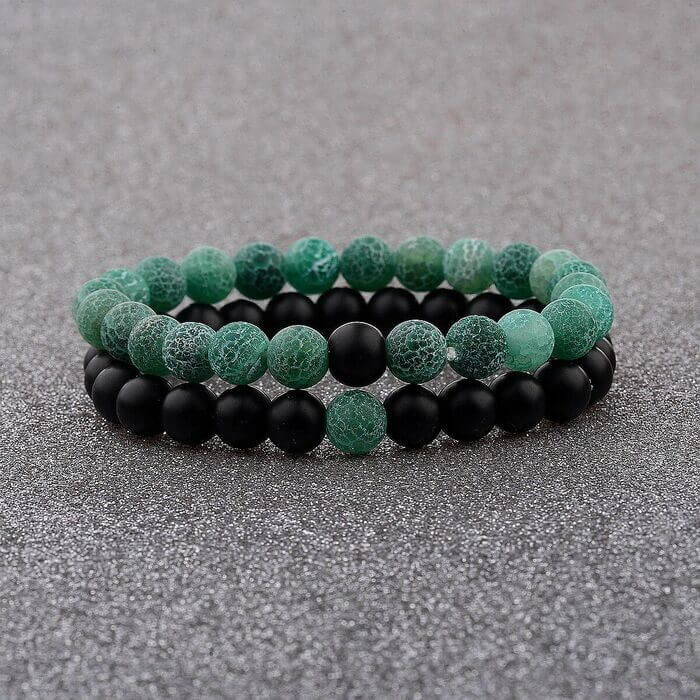 Wind Fossil Agate Beads Bracelet