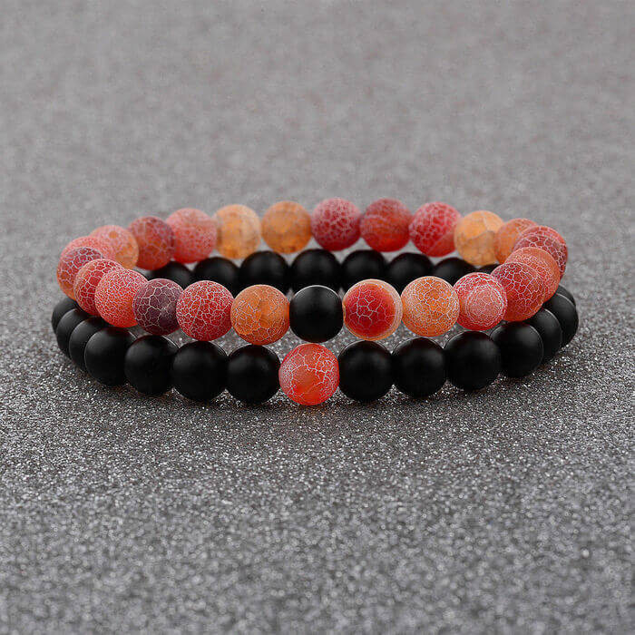 Wind Fossil Agate Beads Bracelet