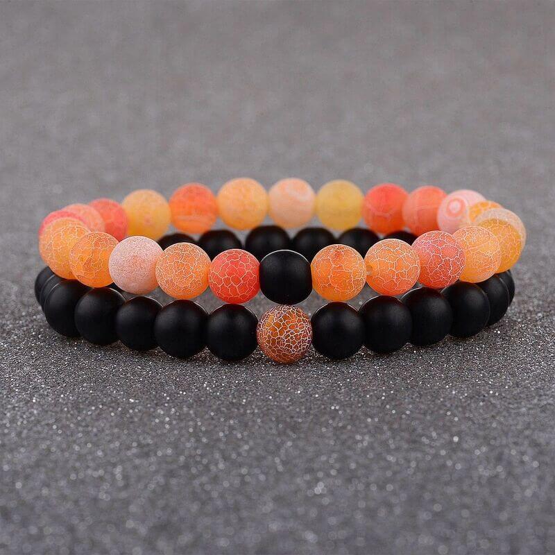 Wind Fossil Agate Beads Bracelet