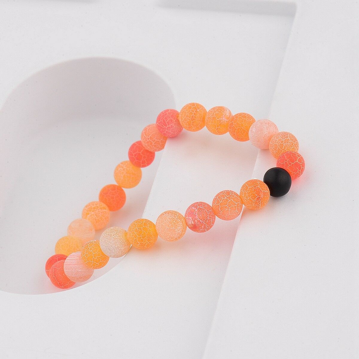 Wind Fossil Agate Beads Bracelet