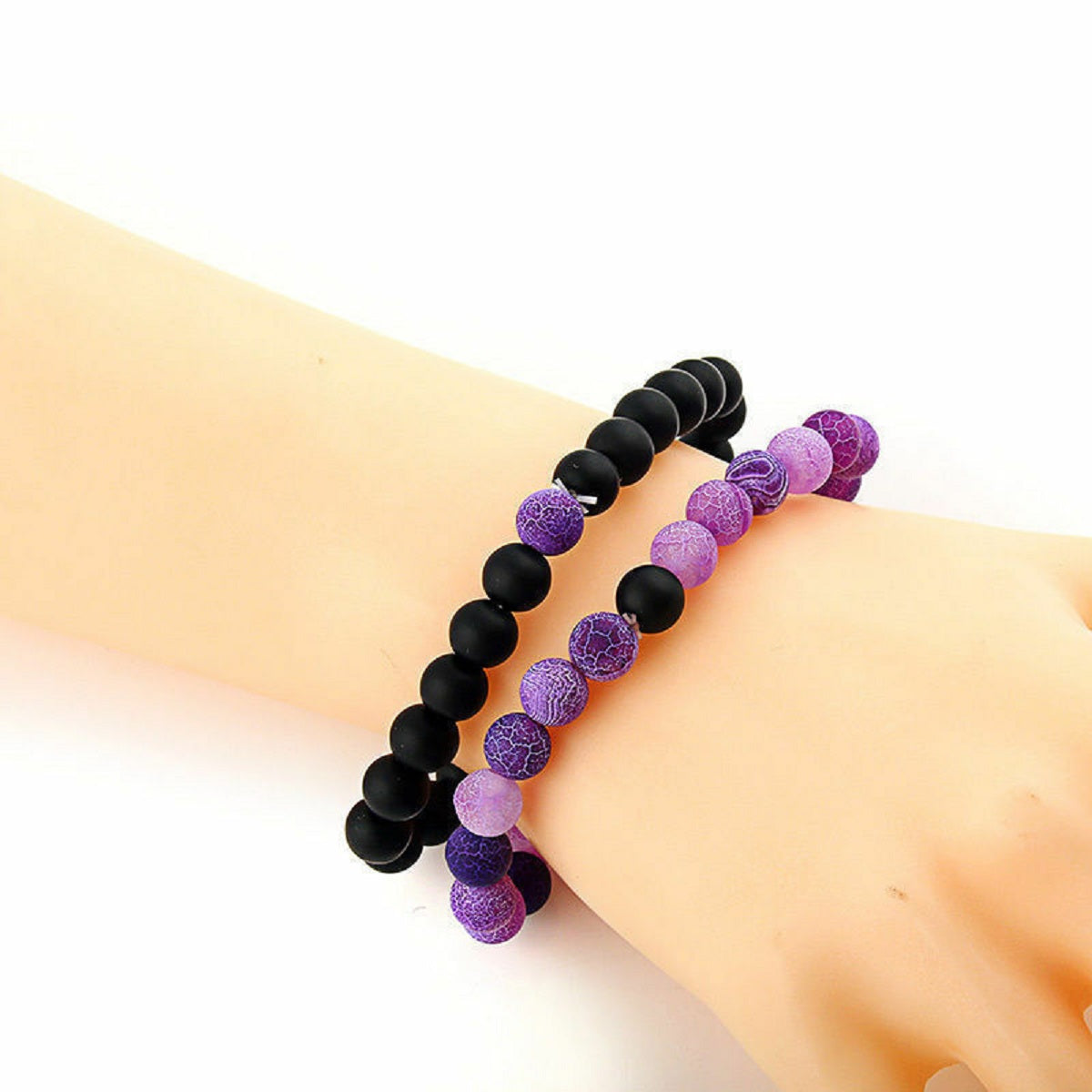 Wind Fossil Agate Beads Bracelet