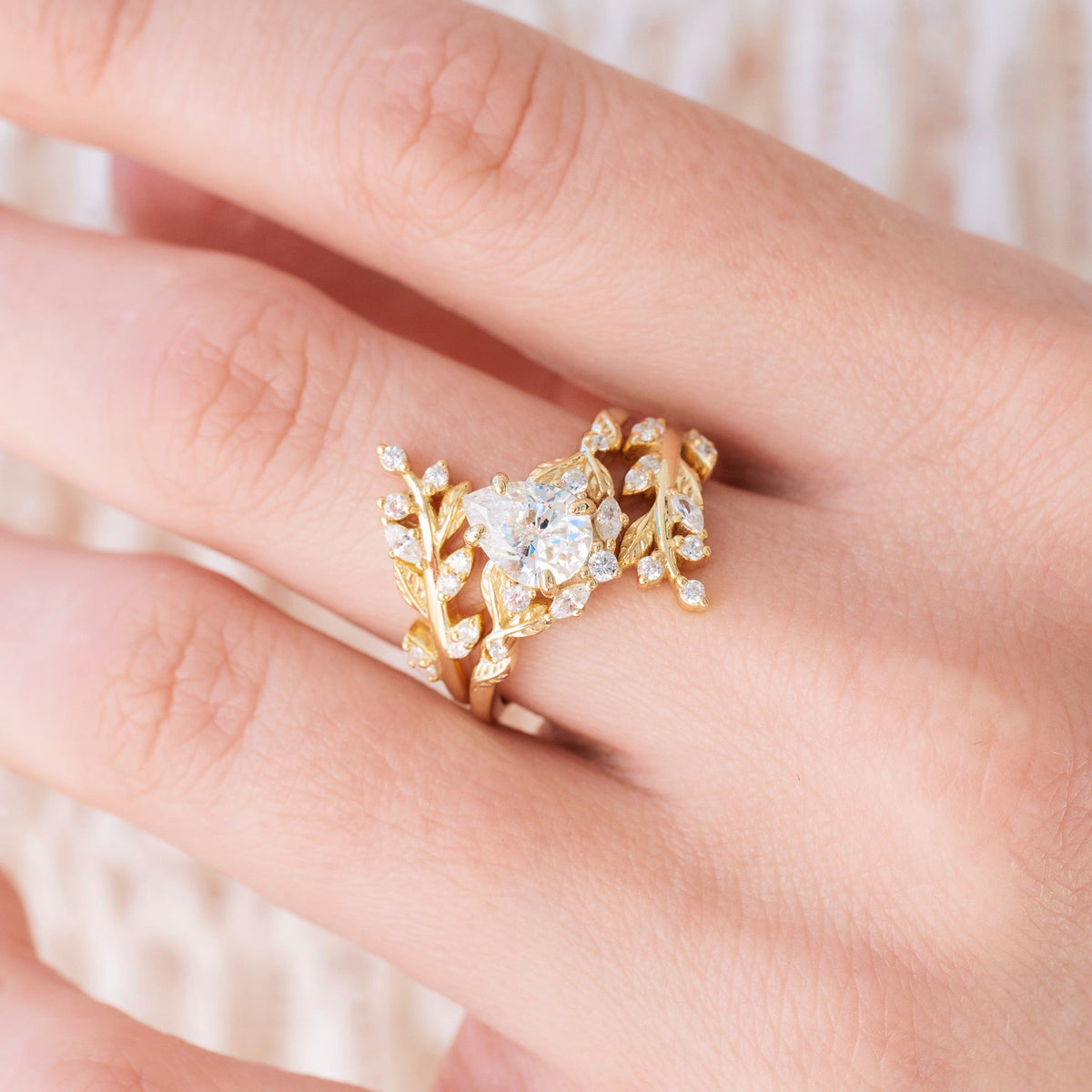 Wisteria Lab-Grown Diamond Engagement Ring Set in Solid 14K Rose Gold (IGI Certified)