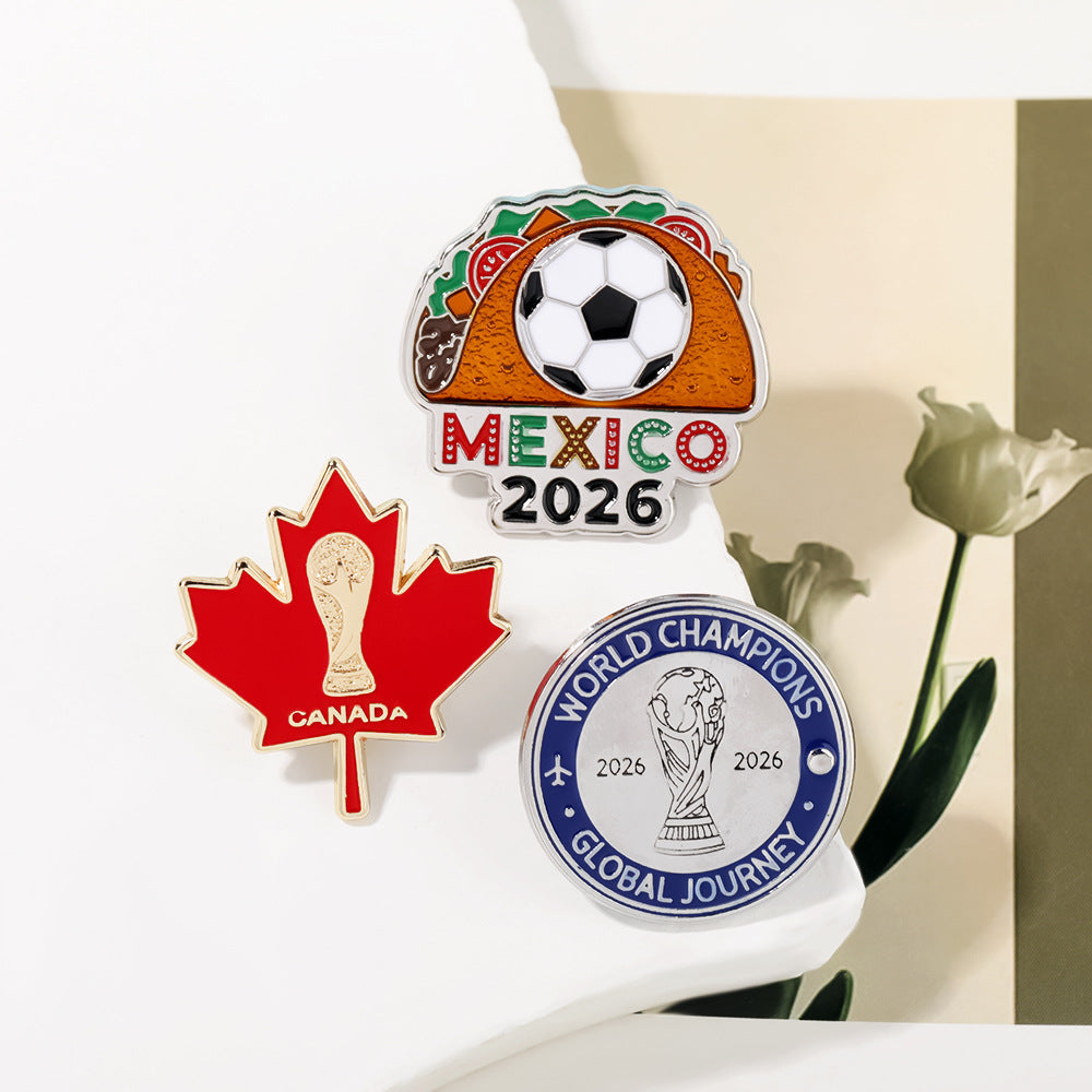 Mexico Taco Football Enamel Pin - Official Style FIFA World Cup 2026 Sports Souvenir & Lapel Badge