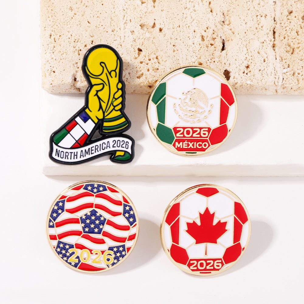 Mexico Taco Football Enamel Pin - Official Style FIFA World Cup 2026 Sports Souvenir & Lapel Badge