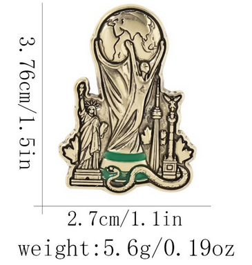 Mexico Taco Football Enamel Pin - Official Style FIFA World Cup 2026 Sports Souvenir & Lapel Badge