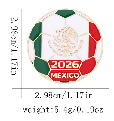 Mexico Taco Football Enamel Pin - Official Style FIFA World Cup 2026 Sports Souvenir & Lapel Badge