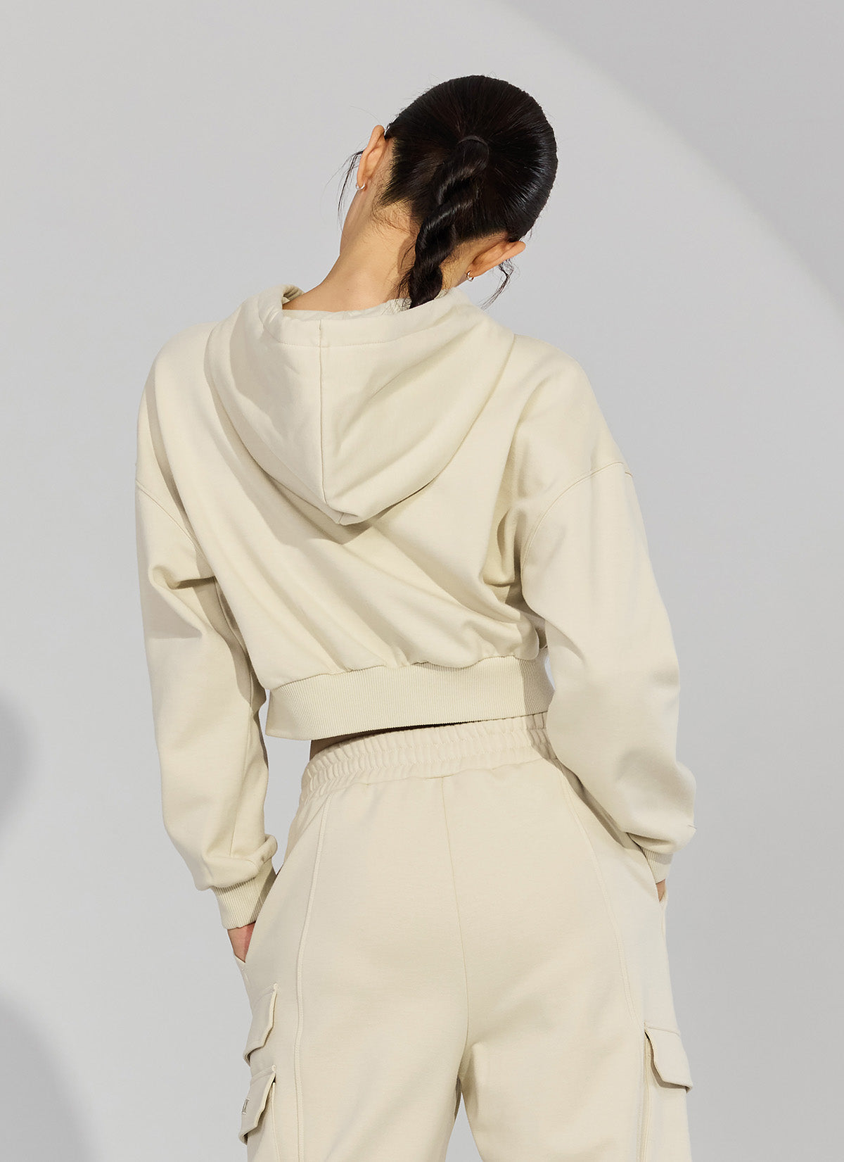 Warm Cotton Crop Hood Zip-up