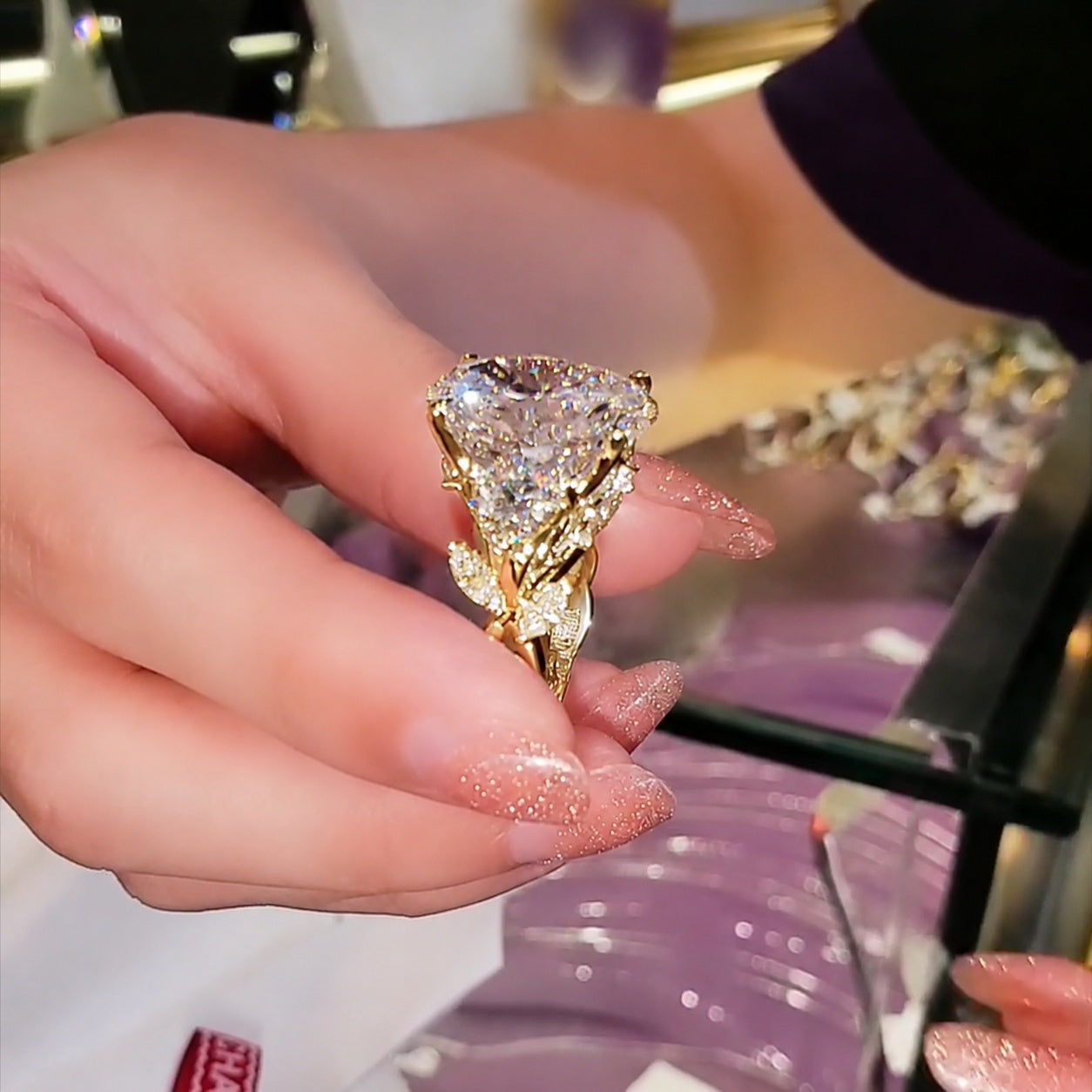 Majestic 8.0ct Oval Cut Nature-Inspired Engagement Ring