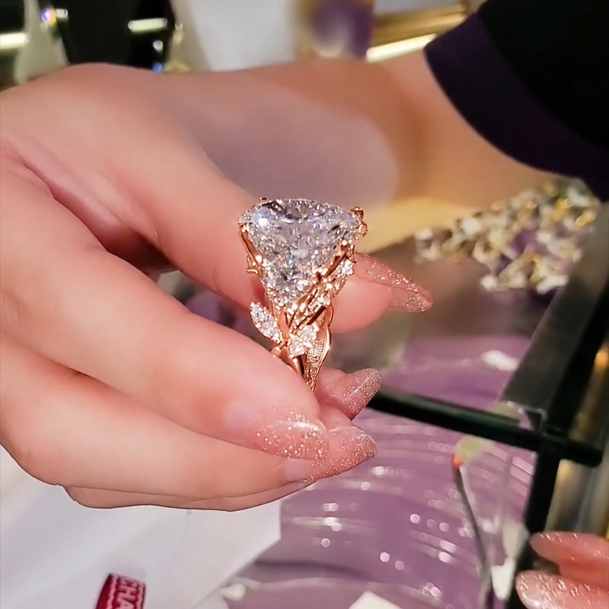 Majestic 8.0ct Oval Cut Nature-Inspired Engagement Ring