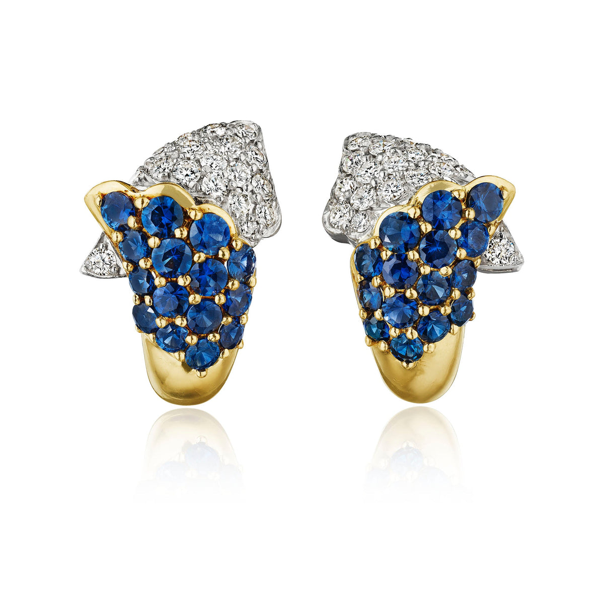 Sapphire and Diamond Clip Earrings