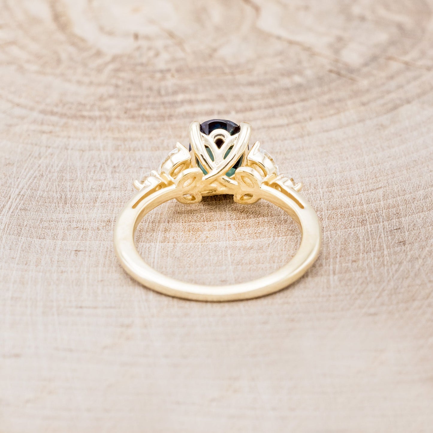 "Blossom" - Oval Cut Lab-Grown Alexandrite Engagement Ring With Diamond Accents
