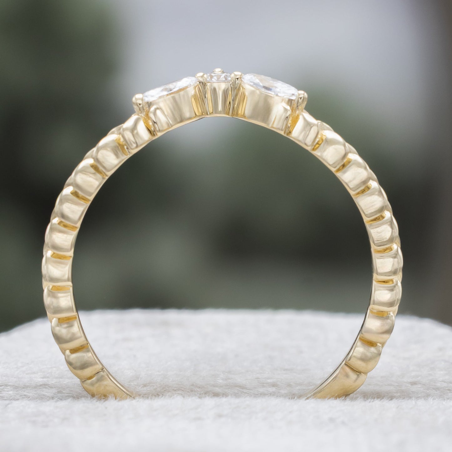 "Laurel" - Bridal Suite - Oval Cut Montana Sapphire Wedding Ring Set With Lab-Grown Diamond Accents & Tracer