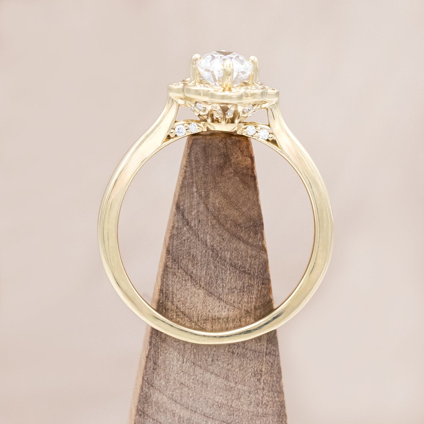 "Jane" - Moissanite Engagement Ring With Diamond Accents & Tracer