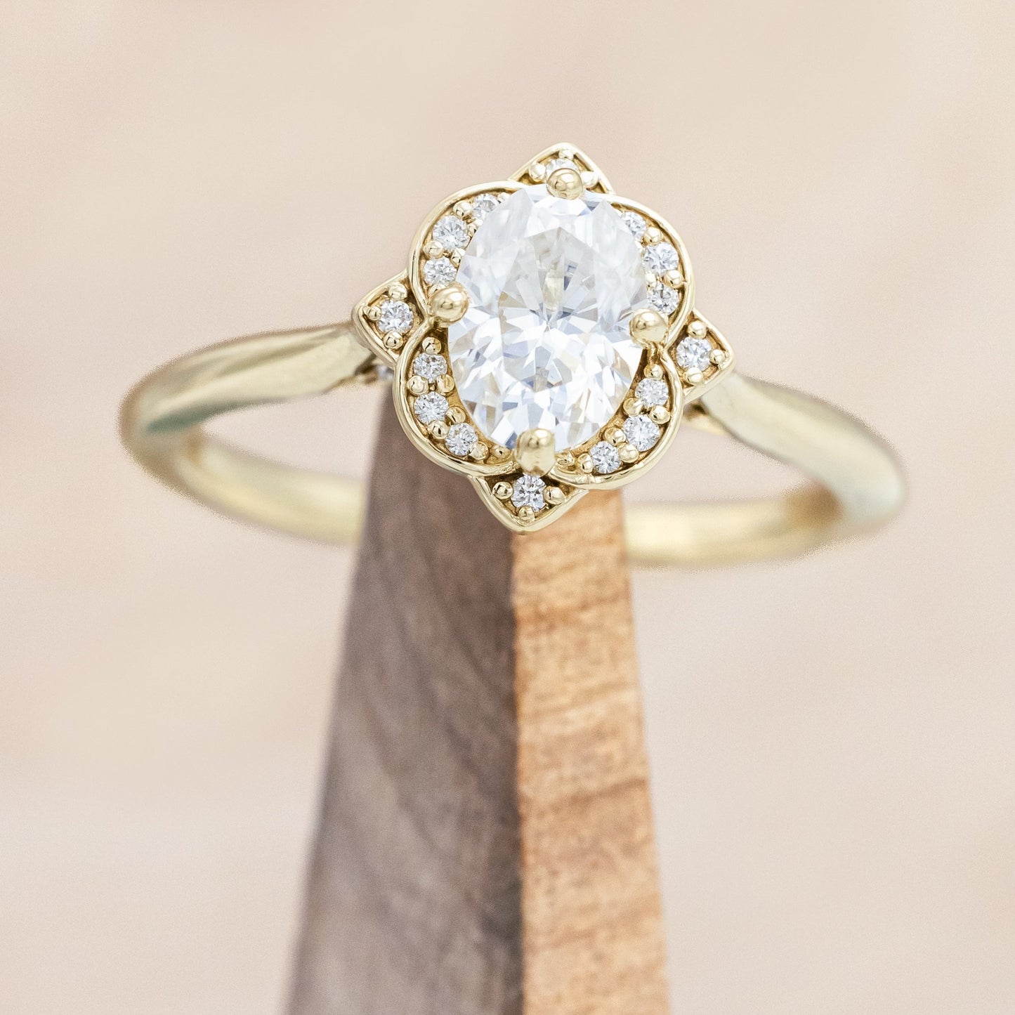 "Jane" - Moissanite Engagement Ring With Diamond Accents & Tracer