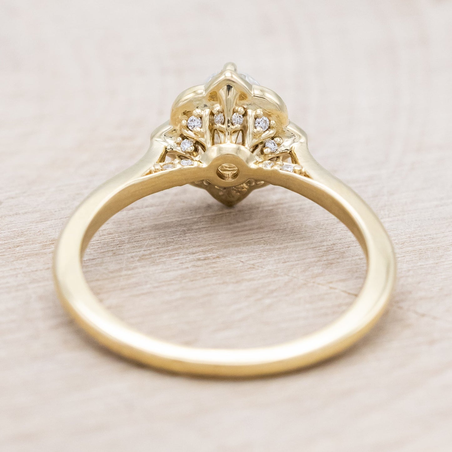 "Jane" - Moissanite Engagement Ring With Diamond Accents & Tracer