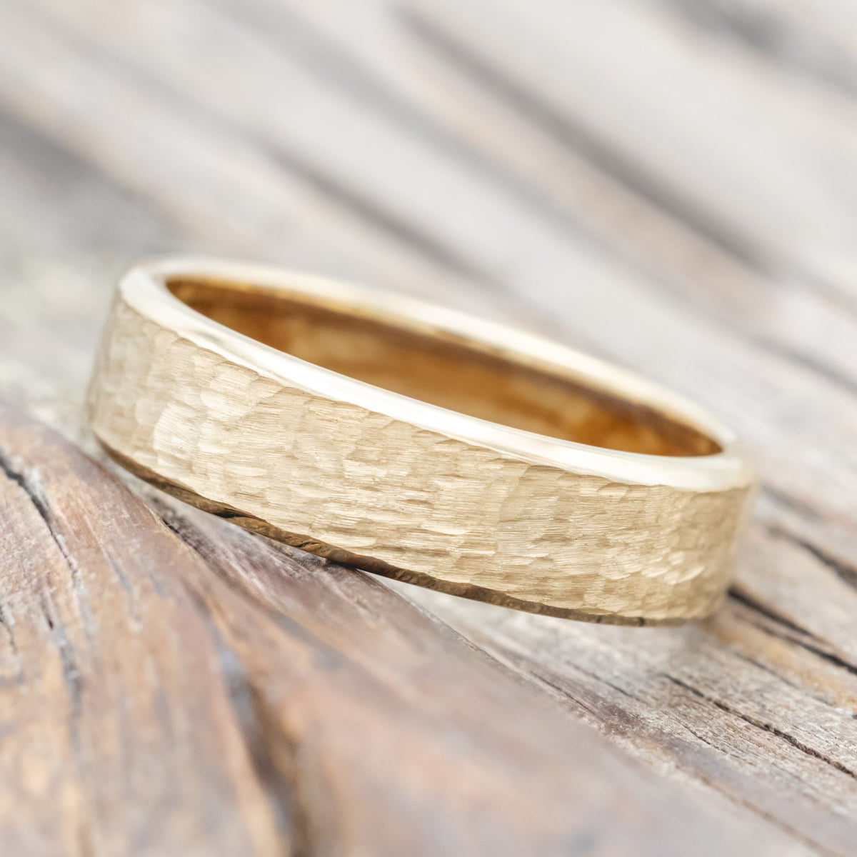 "Hyperion" - Whiskey Barrel Lined Wedding Band With Custom Finish