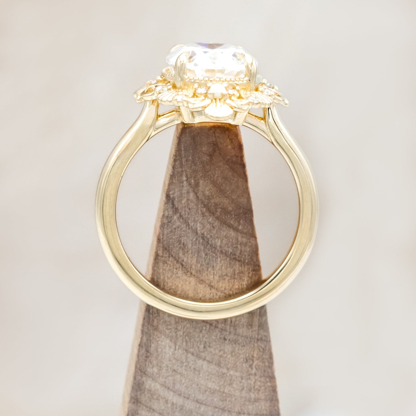 "Merrow" - Moissanite Engagement Ring With Pearl Accents And Diamond Tracer