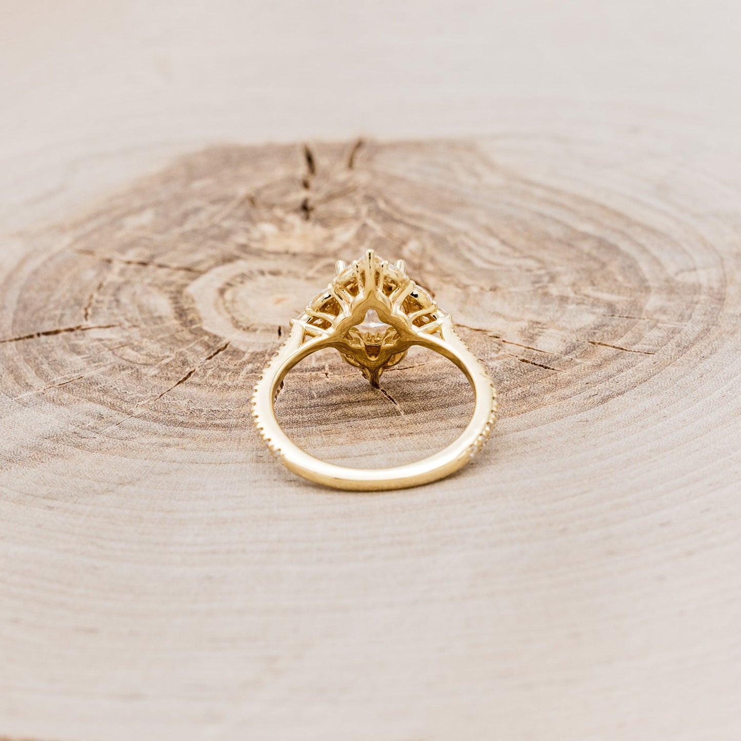 "North Star" - Oval Cut Moissanite Engagement Ring With Diamond Accents & Tracer