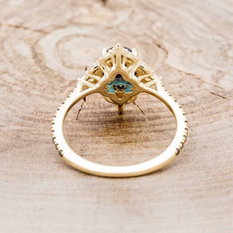 "North Star" - Lab-Grown Alexandrite Engagement Ring With Diamond Halo & Tracer