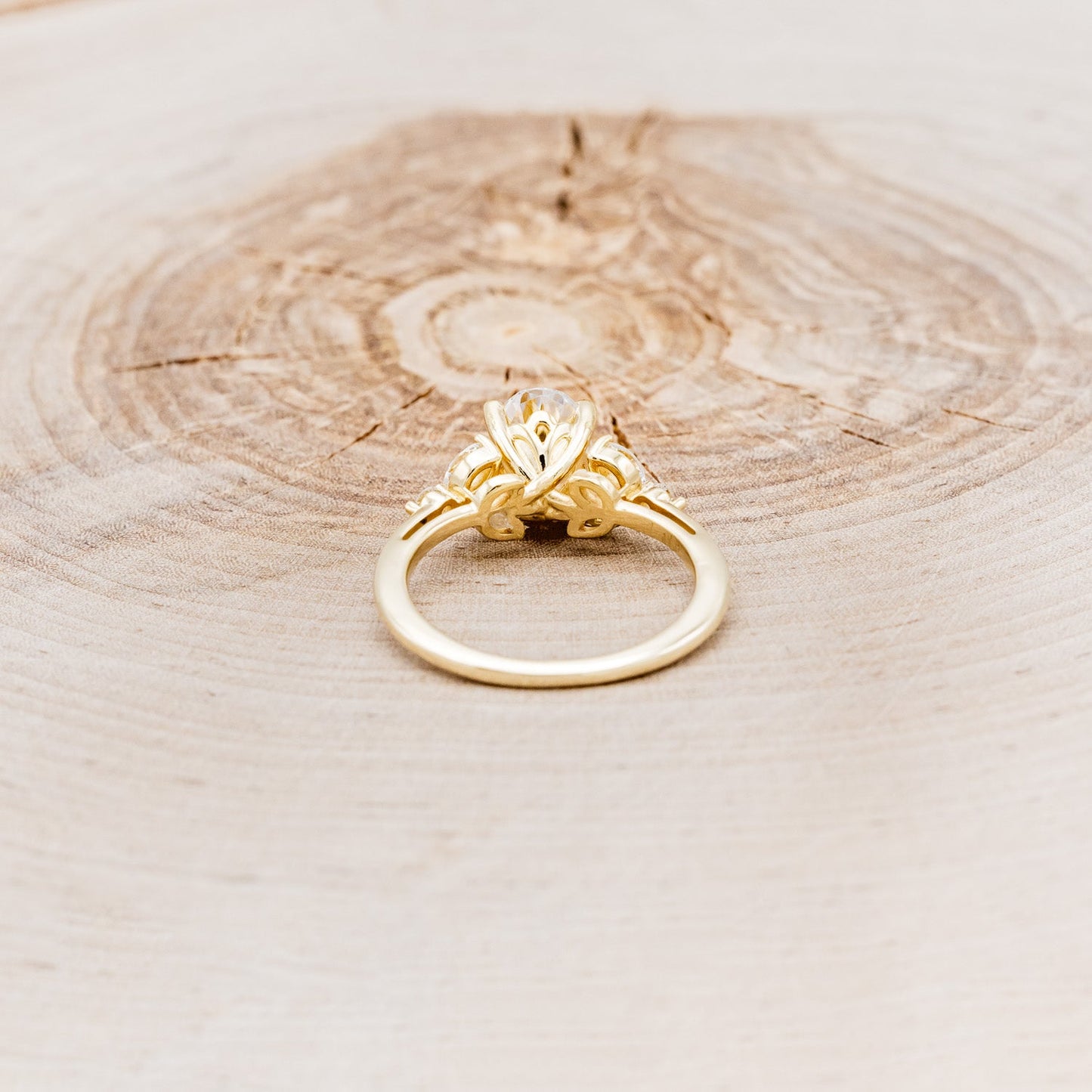 "Blossom" - Oval Cut Moissanite Engagement Ring With Diamond Accents