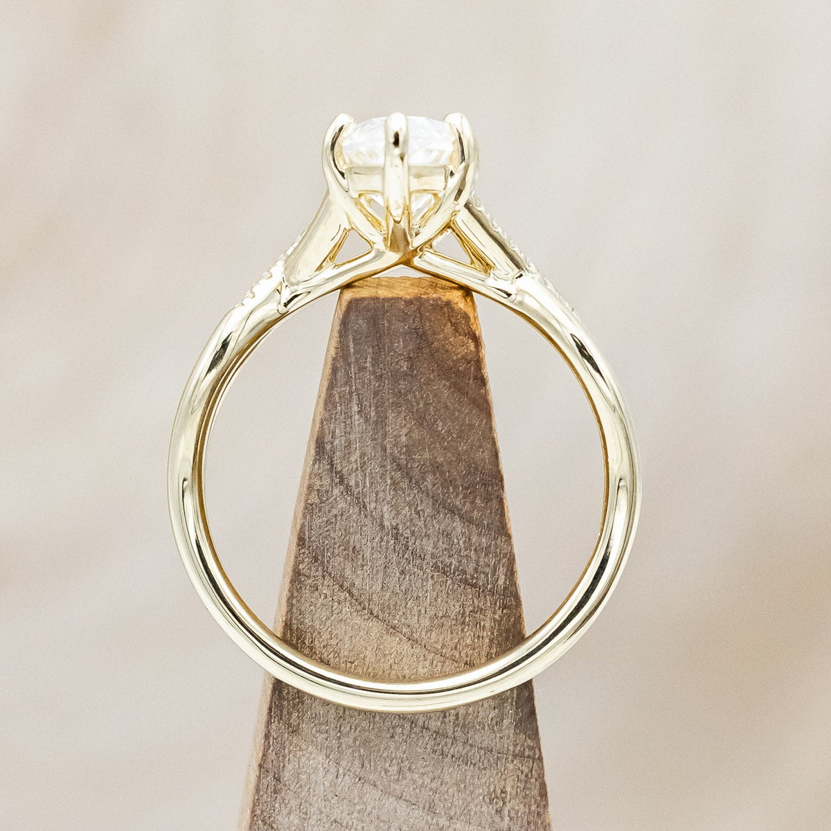 "Roslyn" - Marquise Cut Moissanite Engagement Ring With Diamond Accents