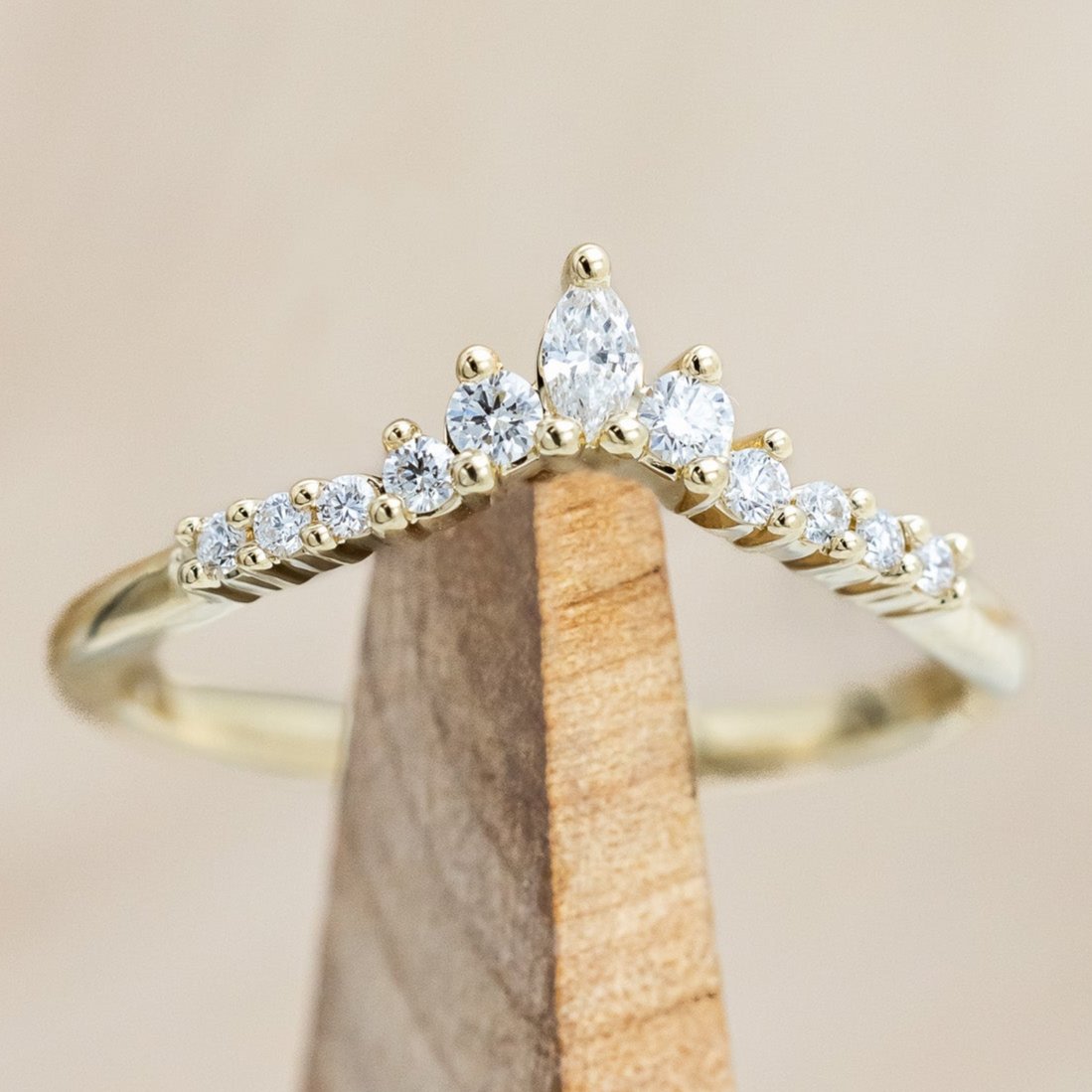 "Sage" - Tracer With Diamond Accents - 14K Yellow Gold - Size 8 1/4