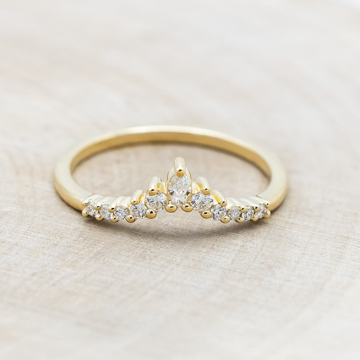 "Sage" - Tracer With Diamond Accents - 14K Yellow Gold - Size 8 1/4