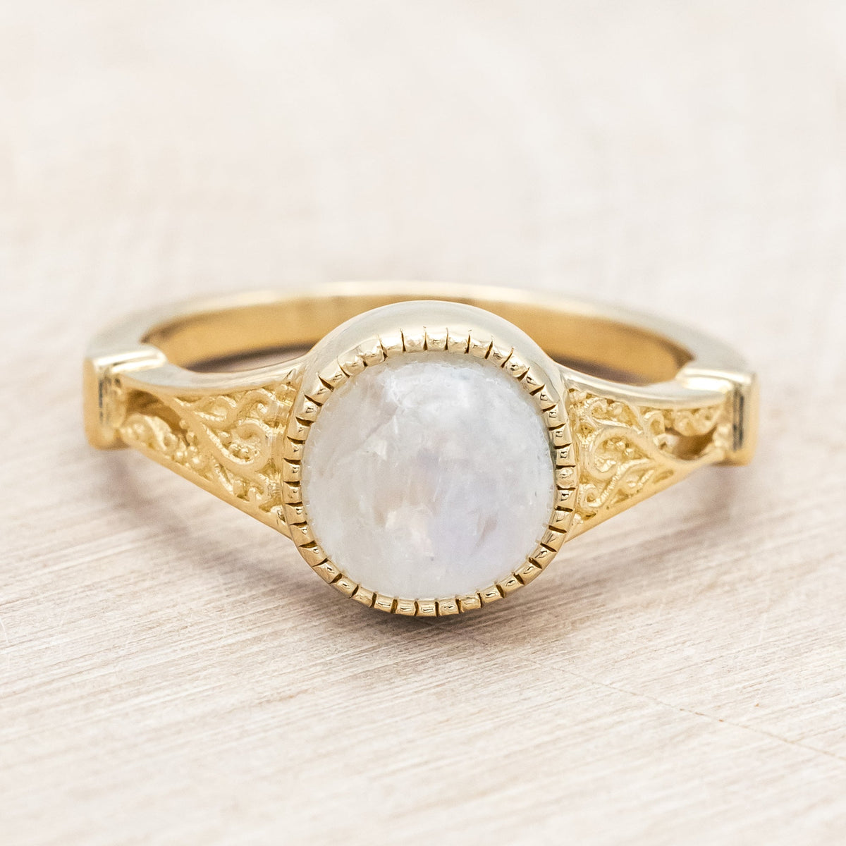 "Selene" - Bezel-Set Moonstone Engagement Ring