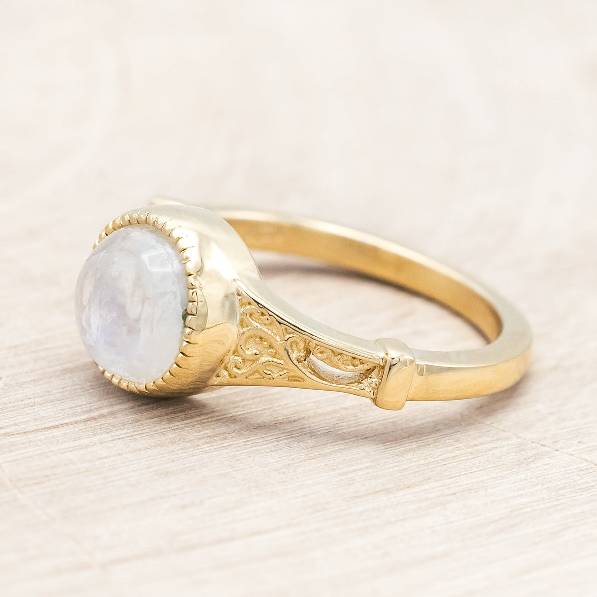 "Selene" - Bezel-Set Moonstone Engagement Ring