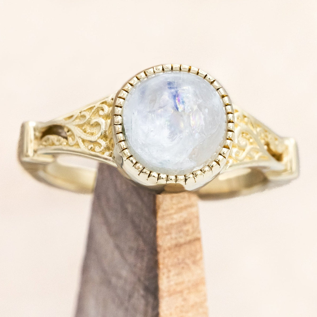 "Selene" - Bezel-Set Moonstone Engagement Ring